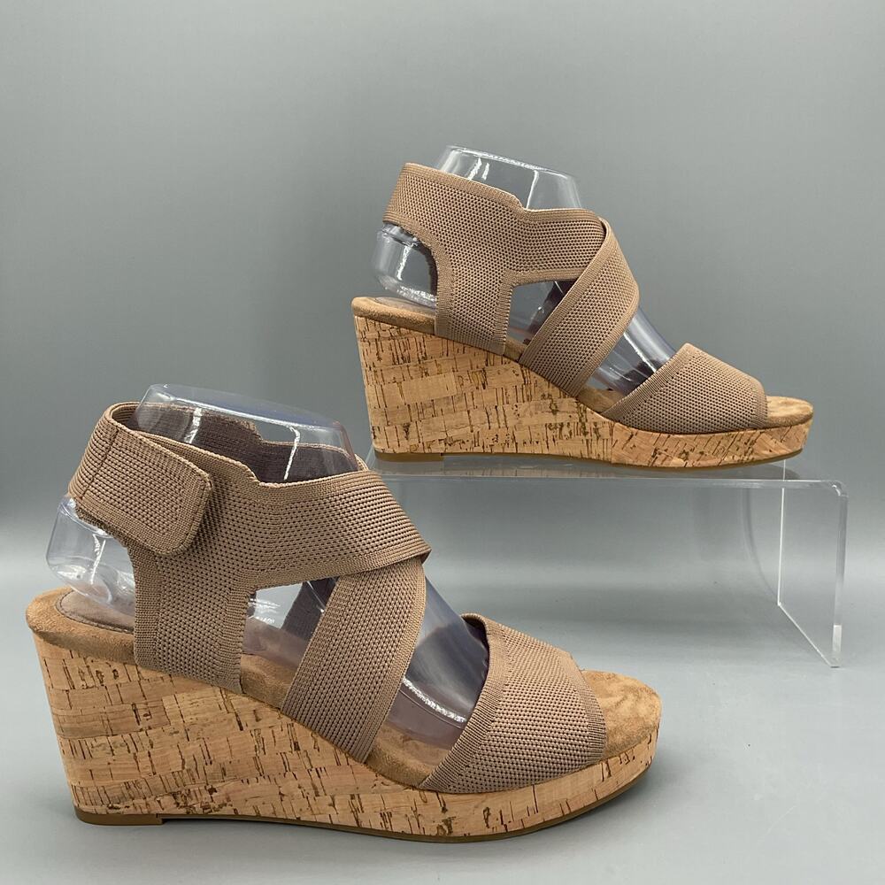 NEW Style & Co Women’s Sicilyy Wedge High Heel Sandals Taupe Size 8.5
